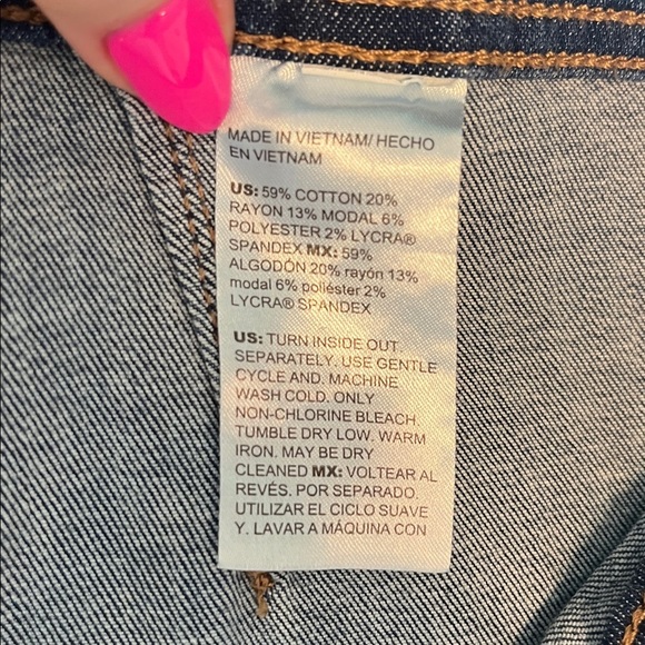 Chico’s Jeans Pull-On Wide Leg Cropped Denim Faux Button Fly Chicos 3P Petite XL - Picture 9 of 11